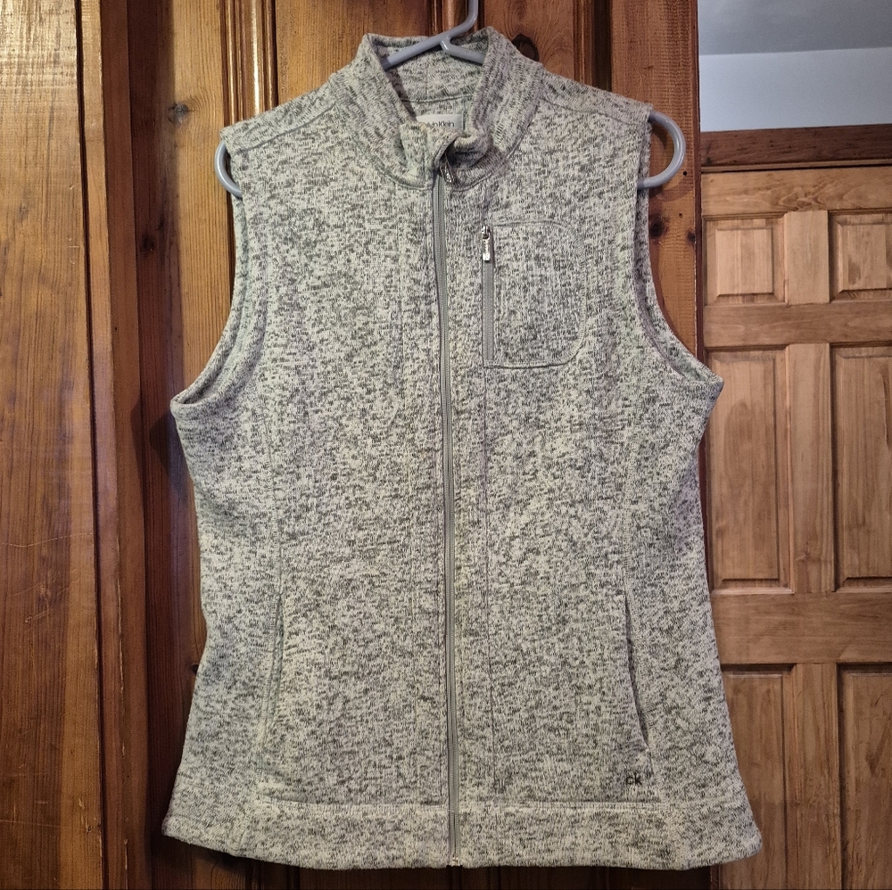 ❤️‍🔥Calvin Klein Medium Womens Zip Up Heather Gray Vest